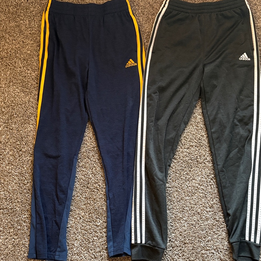 Adidas Boys Navy and Black Track Pants L